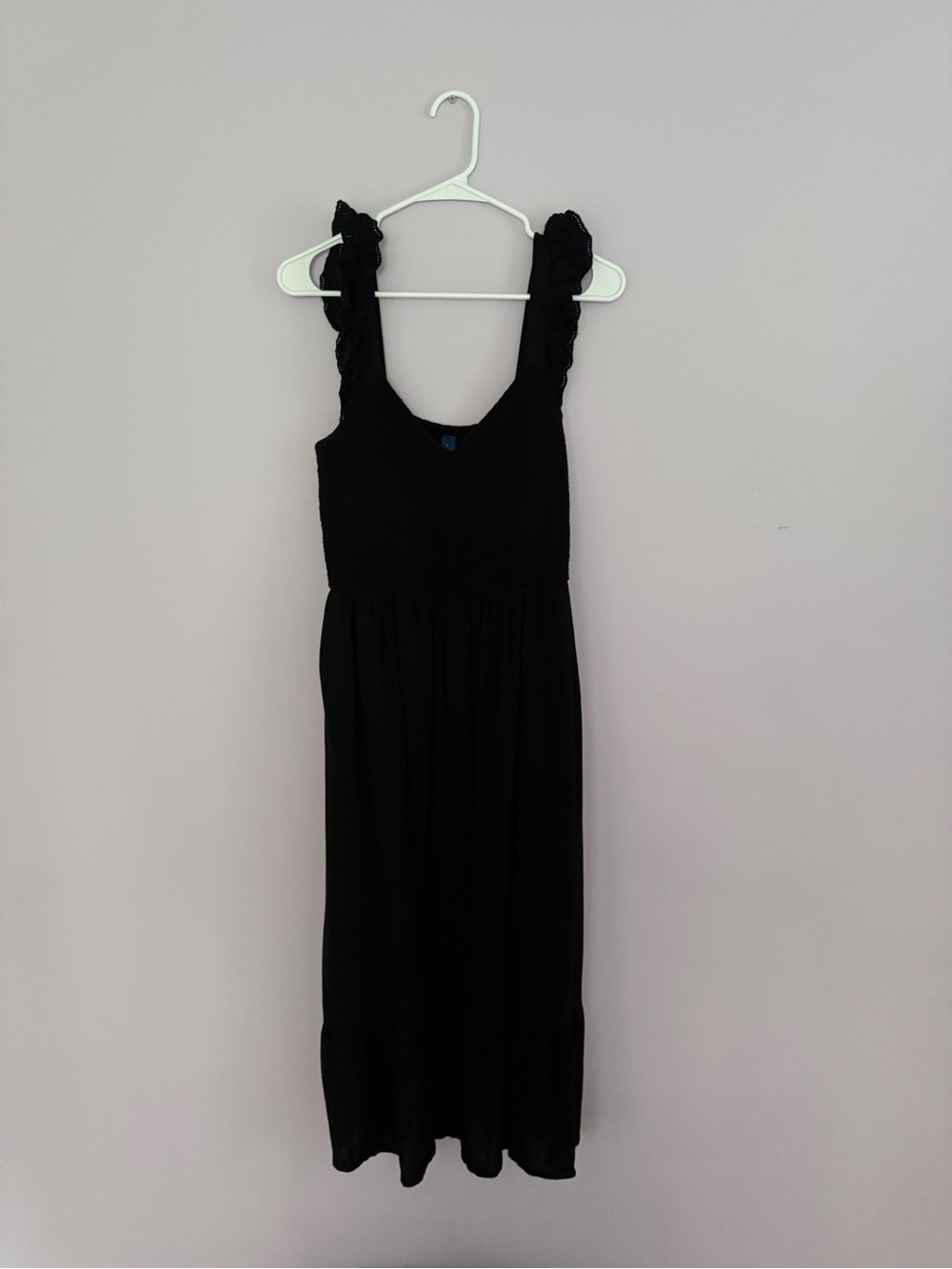 Old Navy Black Ruffled Strap Midi Dress